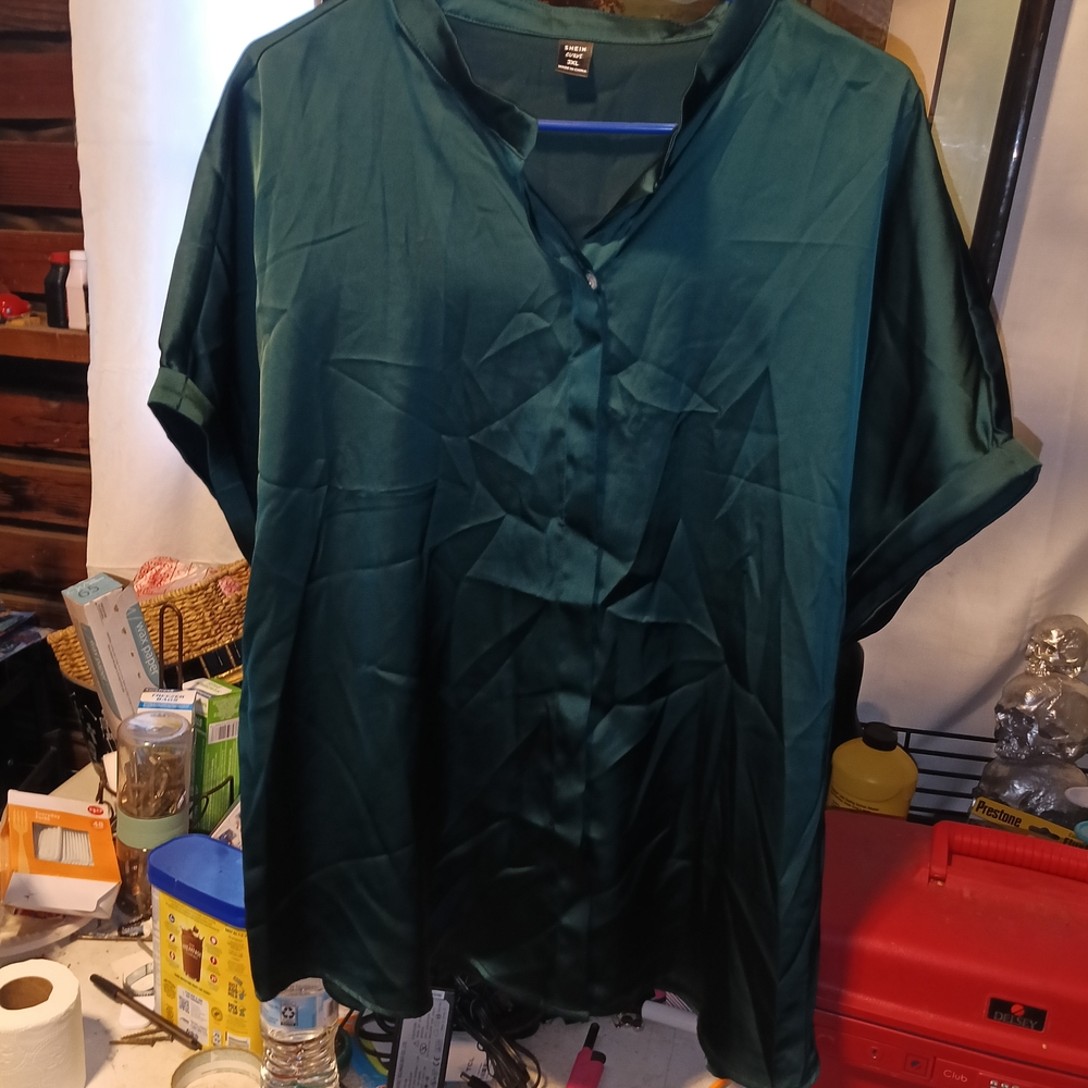SHEIN Green Chemise Intimates Sleepwear